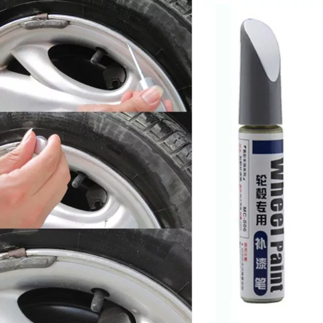 Alloy Wheel Touch Up Pen Paint Repair Curbing Scratch Maker With Brush Silver