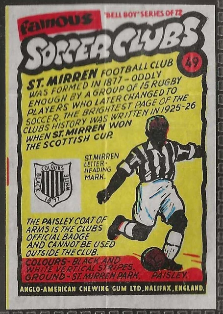 Anglo-Famous Soccer Clubs Football 1960-#049- St Mirren