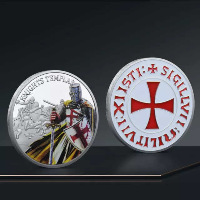 10PCS Exchange Red Knights Crusaders Templar Metal Commemorative Challenge Coin