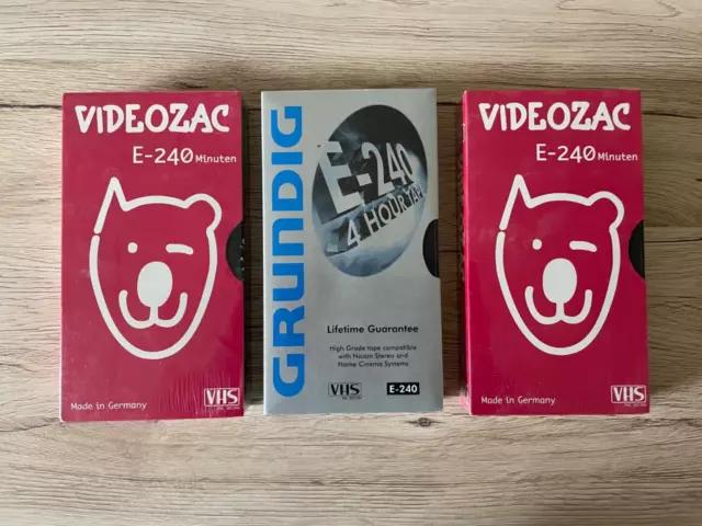 3x Videokassette Video Tape Cassette VHS 240 -  versiegelt - Grundig - NEU