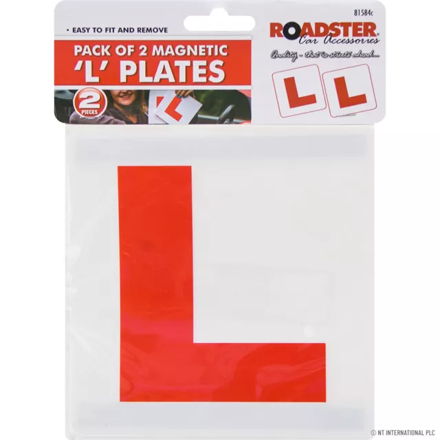 Learner Driver L P Plate Magnetic Stickers Self Adhesive Learn Driving Car 2Pk