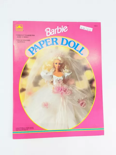 Golden Books Barbie Bride Paper Dolls Precut Fashions 1502-5 NEW 1993