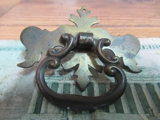 Vintage Mid Cenury Ornate Brass 2" Drawer Pull  Hardware Door Handles Furniture