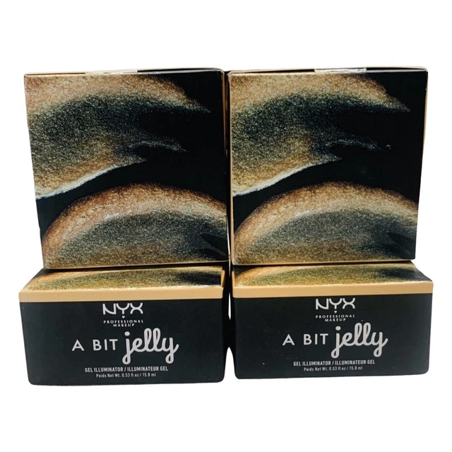 Destacador de gelatina de maquillaje profesional A Bit 0,53 oz luminoso ABJG102 4 cajas