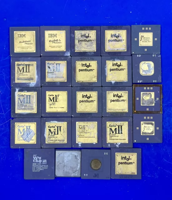 2lb 2.7oz Mixed Lot Gold Bottom Pin Ceramic CPU- Sold As Scrap For Gold Recovery