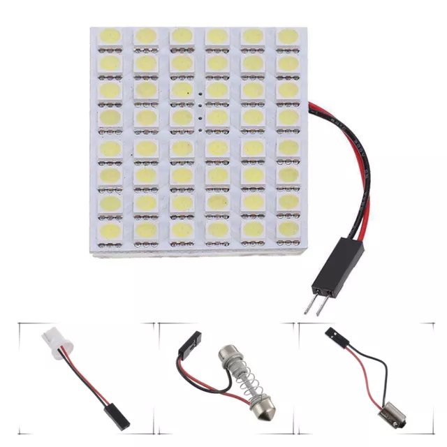 Car Interior Dome Panel White LED Light 48 SMD 5050 Lamp T10 Festoon BA9S 12V 5W