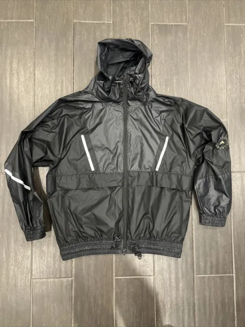 Stella McCartney Adidas Black Hooded Windbreaker Jacket Small