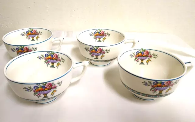 Set of 4 Tea/Coffee Cups by W. H. Grindley & Co England Carlton Shape Vintage