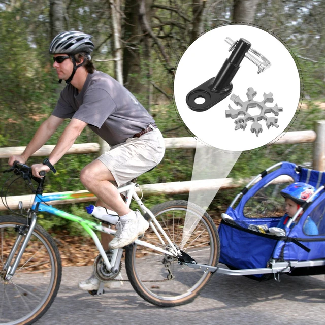 Attache Remorque Vélo Fokroin 2 Pièces - Système Fixation Sécurisé Pour Enfants Et Animaux Fixation Remorque Velo