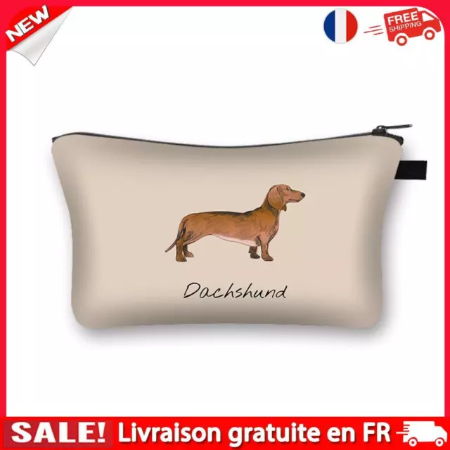 Dog Printed Hand Hold Travel Storage Cosmetic Bag Toiletry Bag