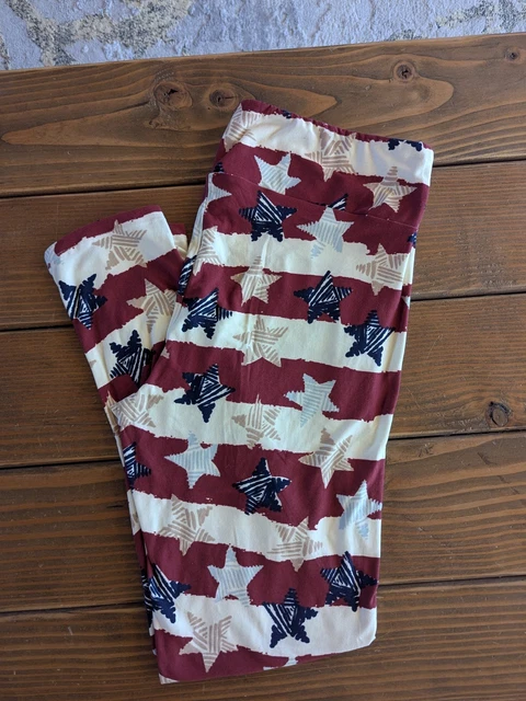LuLaRoe Kids L/XL Legging Americana Stars And Stripes – Rouge, Blanc, Bleu, Neuf Avec étiquettes