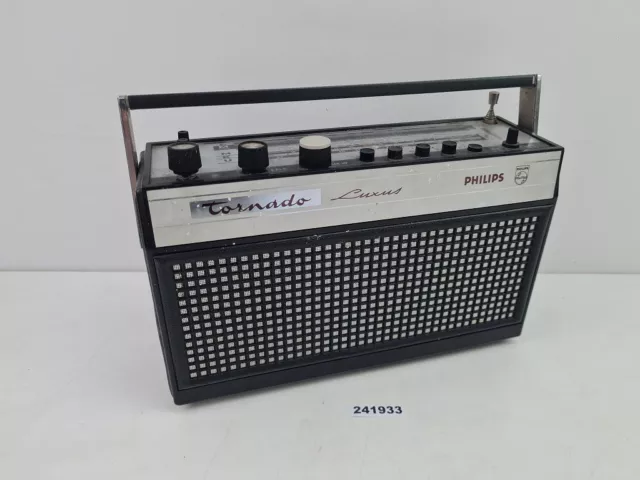 Koffer-Radio Tornado Luxus Philips Batterie Musik Bastler Reparieren #241933