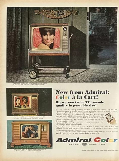 1967 Vtg Print Ad Admiral Color Television TV Remote Control Home Living Room