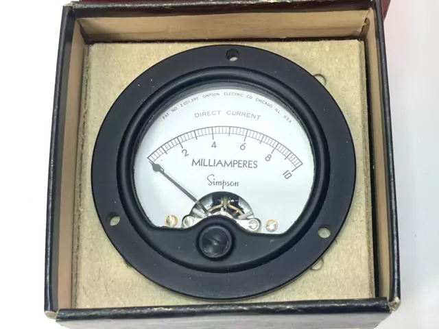 Lot of 2 Simpson Volts 0-15 AC and Milliamperes 0-10 DC Panel Meter 3