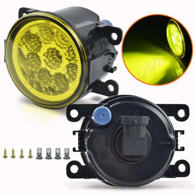 Pair LED Yellow Front Bumper Fog Lights Driving Lamp For Ford Explorer 2011-2013