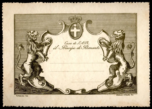 CASA di S.A.R. IL PRINCIPE di PIEMONTE-DIPLOMA ORIGINALE-RARO non USATO CASA di S.A.R. IL PRINCIPE di PIEMONTE-DIPLOMA ORIGINALE-RARO non USATO