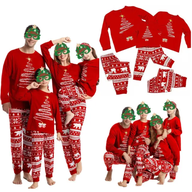 Christmas Tree Pyjamas Family Matching Adult Kids Baby Xmas Sleepwear PJs Set