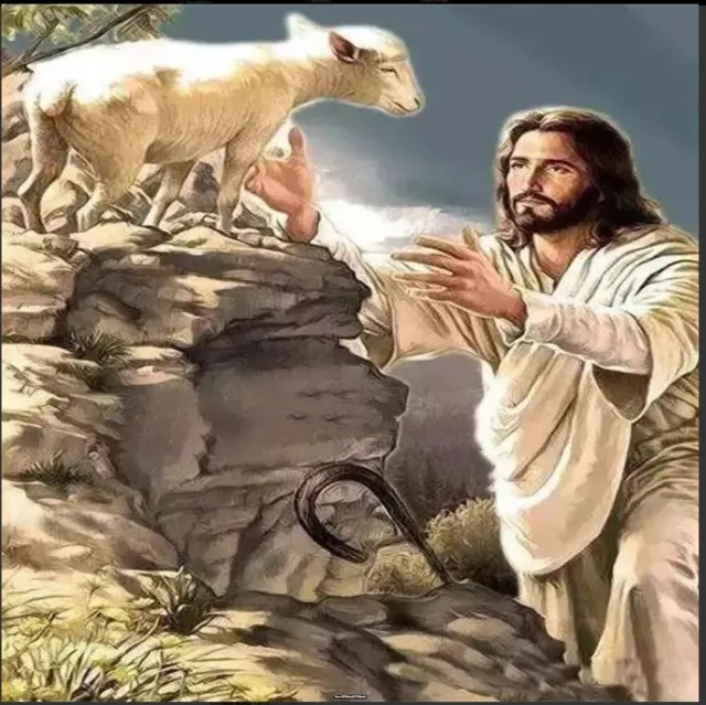 5D Jesus & Lamb Diamond Painting DIY Kit, 12x16", Free Shipping US seller*