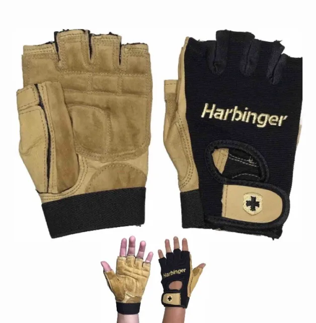 Harbinger Wash & Dry Leather Weight Lifting Gloves TechGel NoSweat Lining XS