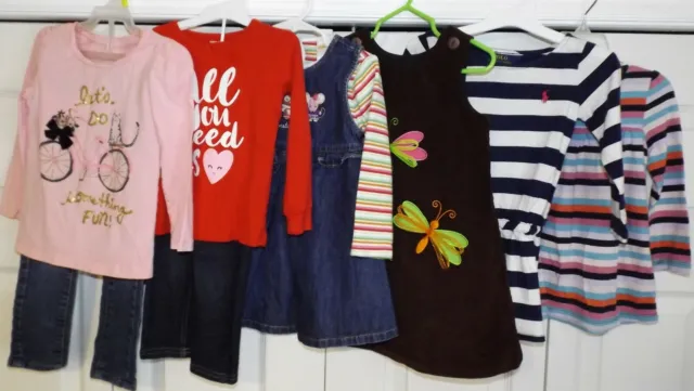 Girls 2T nine pcs. Gymboree, Gap, Polo, 7 for All Mankind, Carter's Mulberry St.