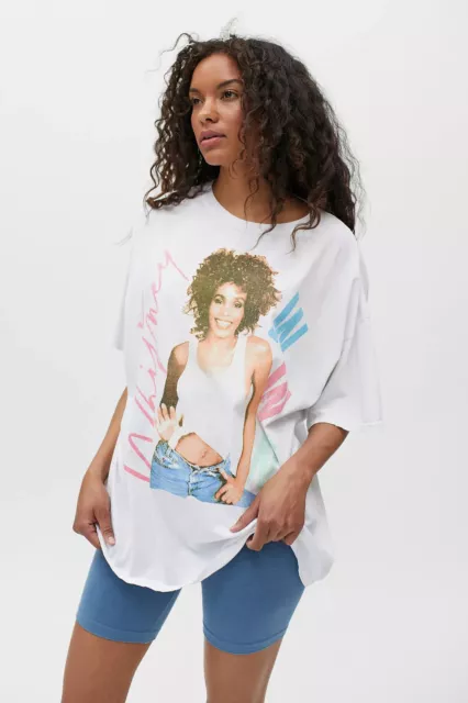 Urban Outfitters Women's X Whitney Houston Photo Oversized Fit Tee T-Shirt