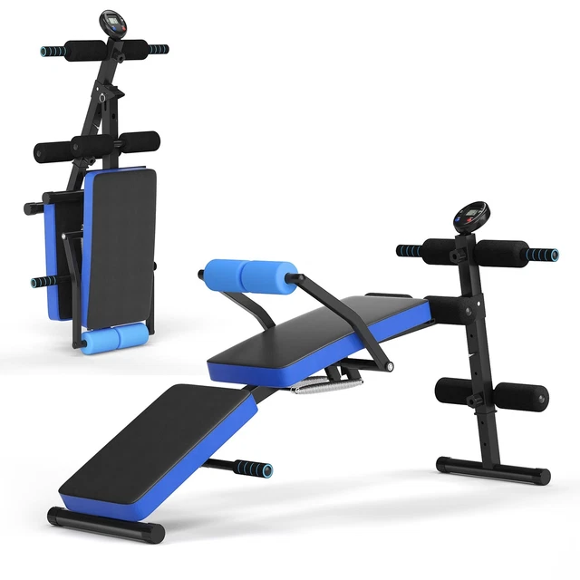 EEUK Banc De Musculation Pliable Multifonction – Lit Sit-Ups + Leg Curl – Charge Max 200 Kg, Idéal Maison