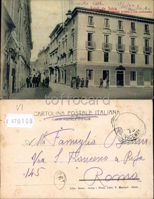 Vicenza Provincia-Schio-Albergo Croce D'oro E Via Corobbo-B87-108