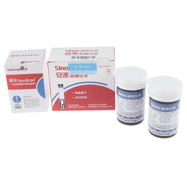 Diabetic Blood Glucose Test Strips 50 pcs + Test Paper 50 pcs Lancets Needles ba