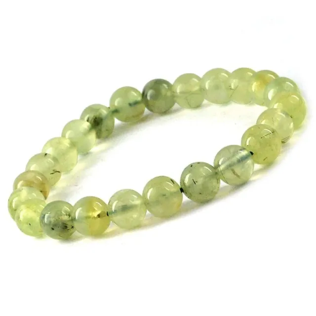 Bracelet en pierres précieuses naturelles Prehnite, perles de 8mm pour...