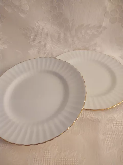 Paragon China Bread and Butter Plate- White with Gold Trim -6" Lot of 2