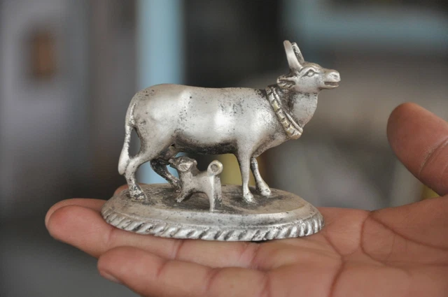 Figurine Vache/veau En Plomb Peint GM - Thème Ferme, échelle 1:32 (60mm), Occasion