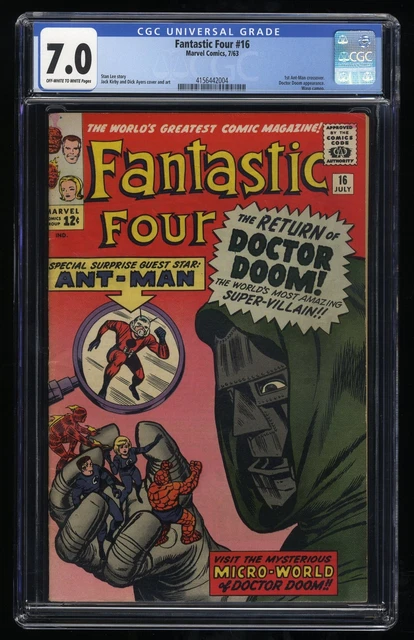 Fantastic Four #16 CGC FN/VF 7.0 Off White to White Doctor Doom Appearance!