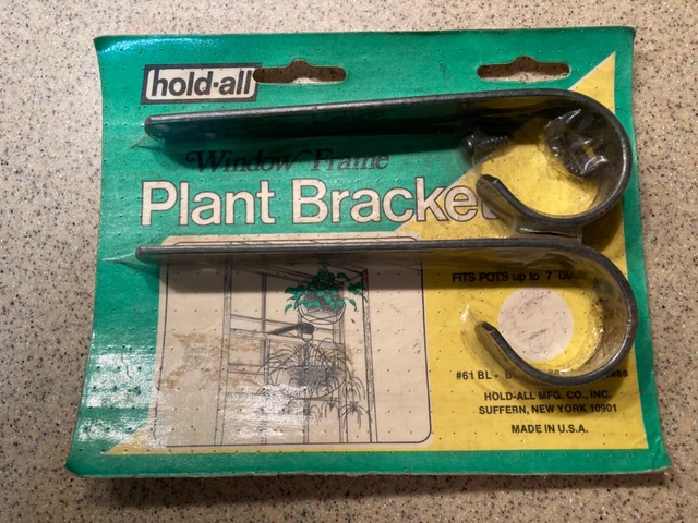 Vintage (2) Iron Hooks in Original Unopened Package / Matching Pair / Heavy Duty