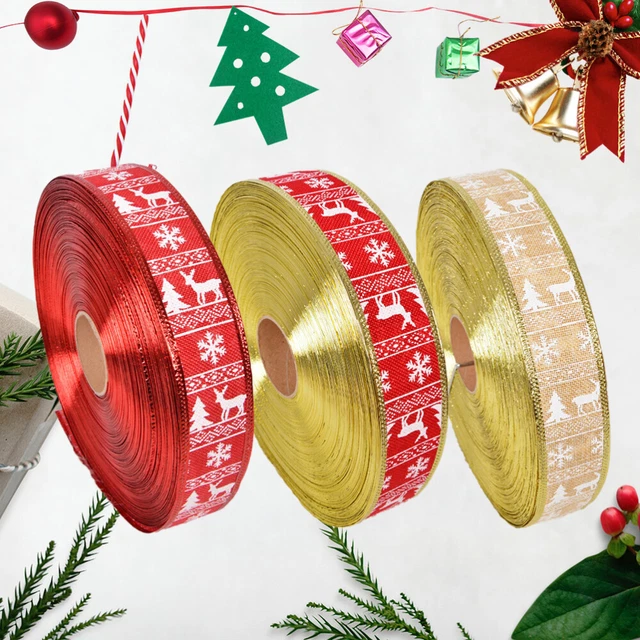 6 pcs Weihnachten Druck Band Urlaub Weihnachten Haar Bögen Band 5