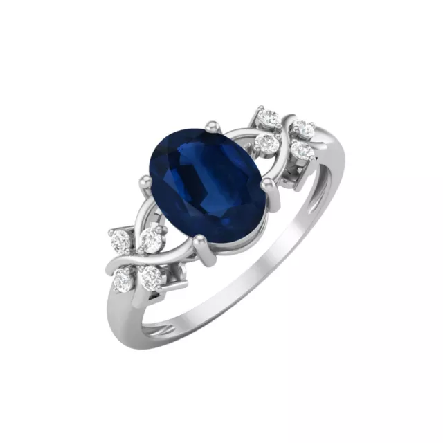 8X6 MM Oval Shape Blue Sapphire 925 Sterling Silver Solitaire Celtic Women Ring 3