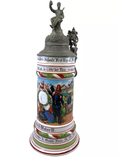 WW1 Imperial German Infantry Leib Regiment Grofsherzogin Beer Stein