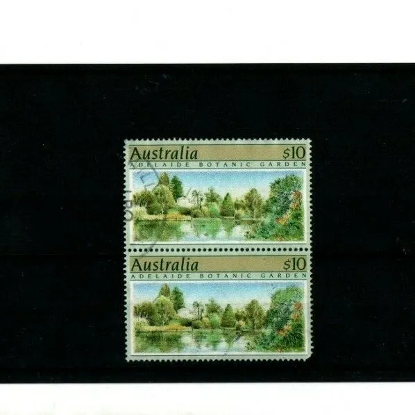 1989 Pair Of Australian Gardens $10 Adelaide Botanic Gardens - Used Stamp