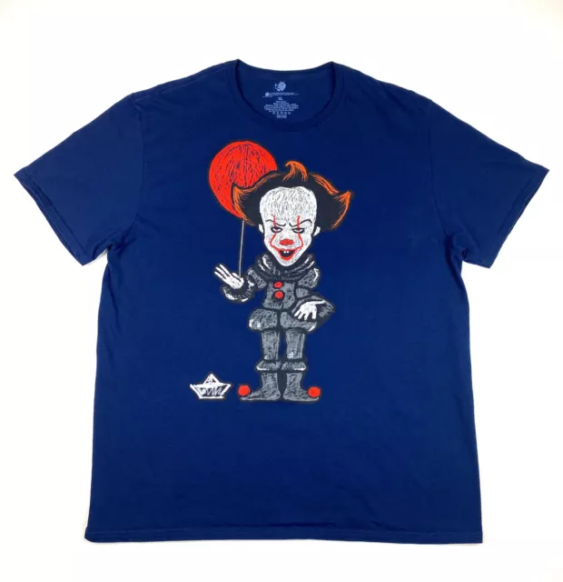 Mens Stephen King It Clown Ballon T-Shirt Size XL Pennywise New Line Navy Blue