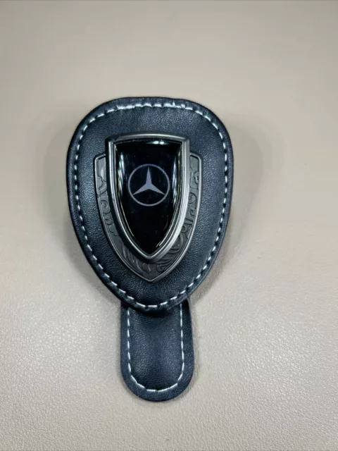 Leather Car Sunglass Holder Sun Shades Clip-on Visor Hanger for Mercedes Benz