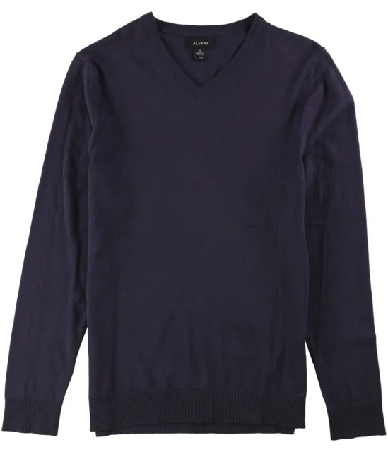 Alfani Mens V-Neck Pullover Sweater, Purple, Small