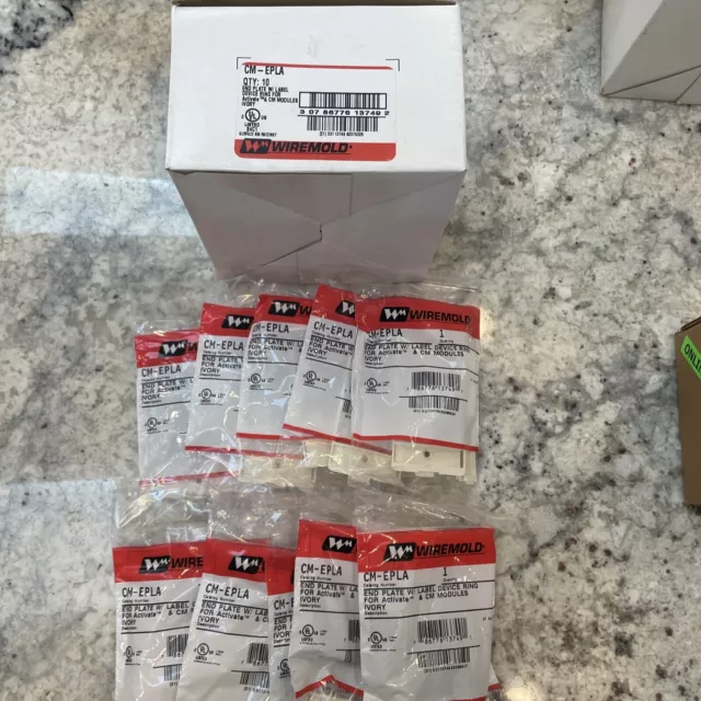 Wiremold Cm-Epla End Plate W/Label For Act & Cm Mod Ivory (Pack Of 10 )