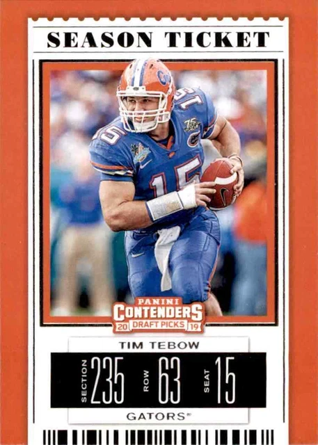 2019 Panini NFL Contenders Draft Picks Season Ticket Tim Tebow #94