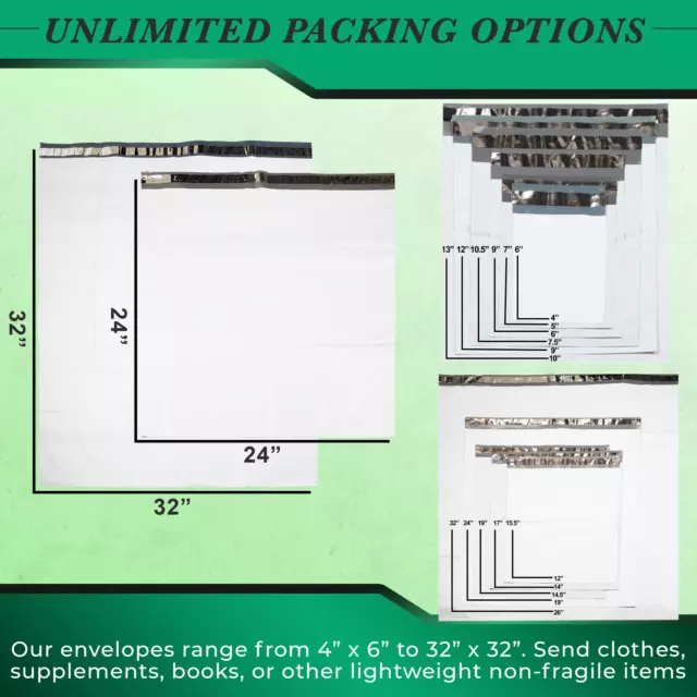 Poly Mailers Shipping Bag 5x7 6x9 9x12 10x13 7.5x10.5 12x15.5 14.5x19 19x24 3