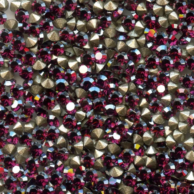 1028 PP10 FY *** 50 STRASS SWAROVSKI fond conique  PP10(1,65mm) FUCHSIA SATIN F