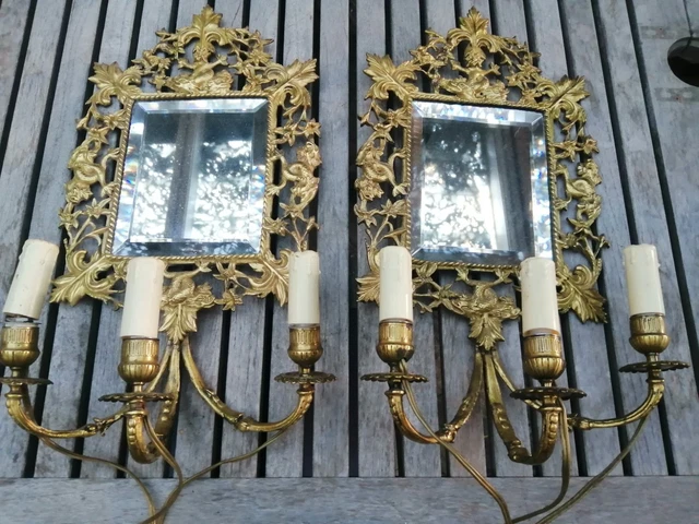 Poignée de porte ancienne en bronze forme cygne