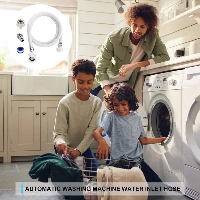 Tubo Di Carico Per Lavatrice A Doppia Vasca E Mini Lavatrice – 3 Metri, In PVC, Con Adattatori A Connessione Rapida Per Rubinetto E Lavatrice
