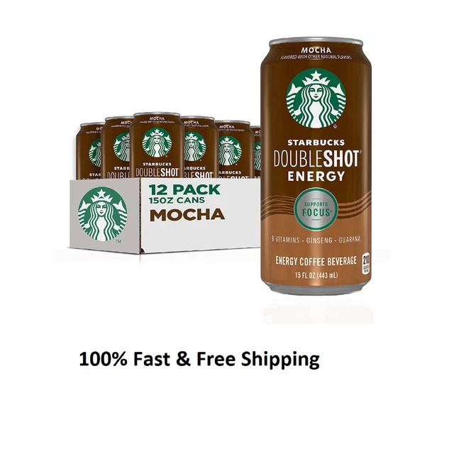 STARBUCKS DOUBLESHOT ENERGY Mocha Coffee Energy Drink, 15 oz Cans (12