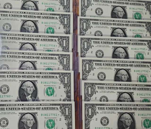 2013 B Series Duplicate Star Notes GEM UNC (12 Bills)