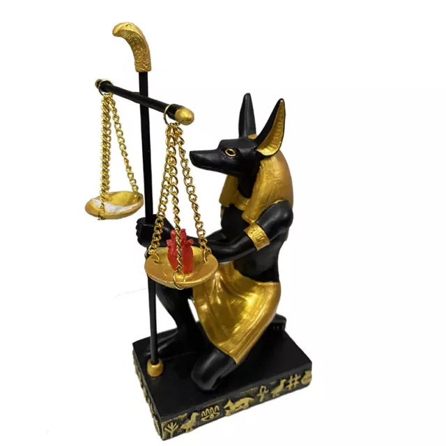 Ancient Egyptian God Mythology Anubis Scales of Justice Figurine Decor Statue