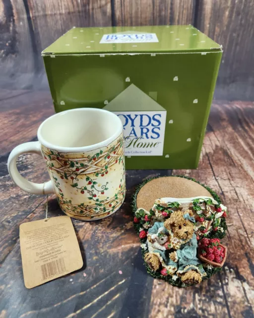 Boyds Bears Mug Coaster Set Sadie's Strawberry Rare New Gift